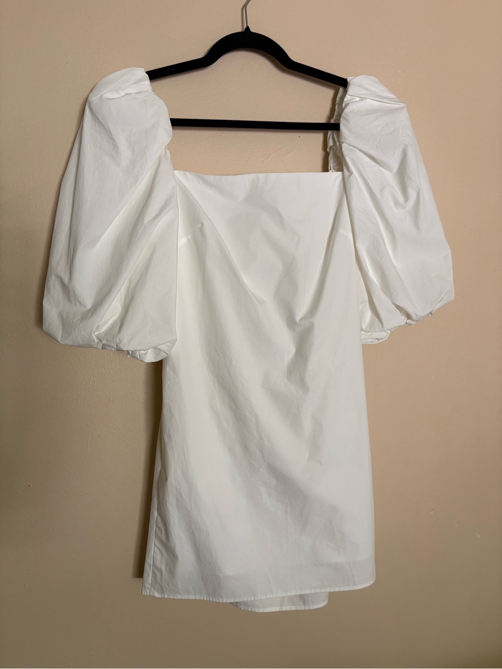 Free People x Mare Mare Bella White Puff Sleeve Bow Mini Dress XS NWT - Picture 3 of 16